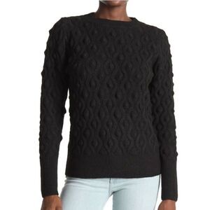 Sweet Romeo Women’s Black Popcorn Knit Crewneck Pullover Sweater Size: XL